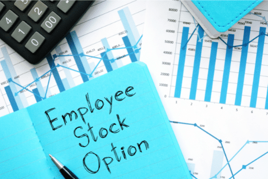 Image showing graphics and a note saying "Employee Stock Option".